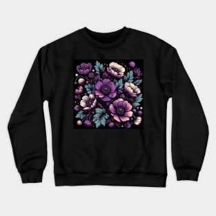 Violet Floral Illustration Crewneck Sweatshirt